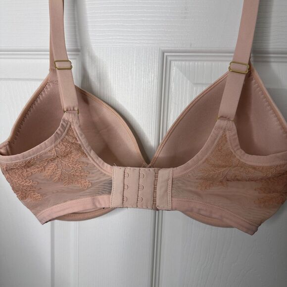 Natori Frame Underwire Contour Bra 30G Cameo Rose Combo Lace Nude Beige - Picture 3 of 7